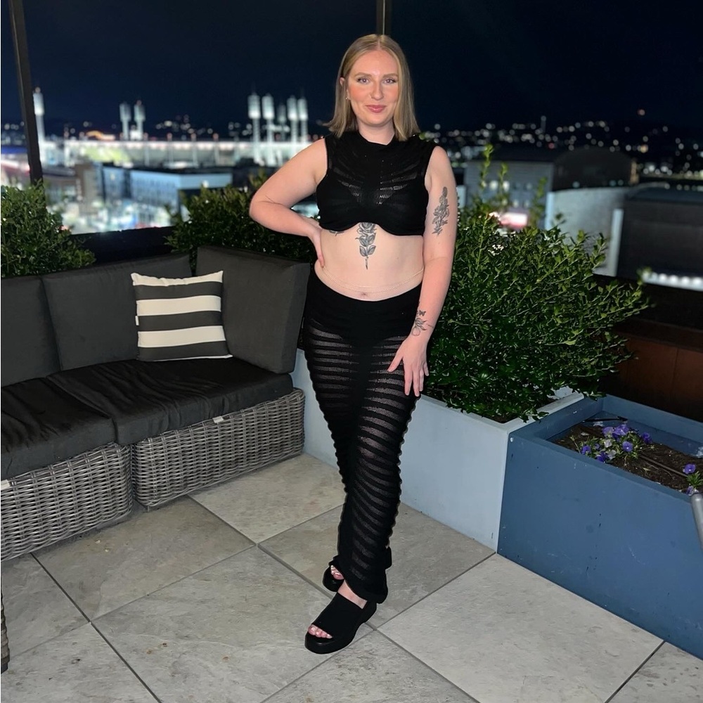 Fashion Nova Skirt Set-Black